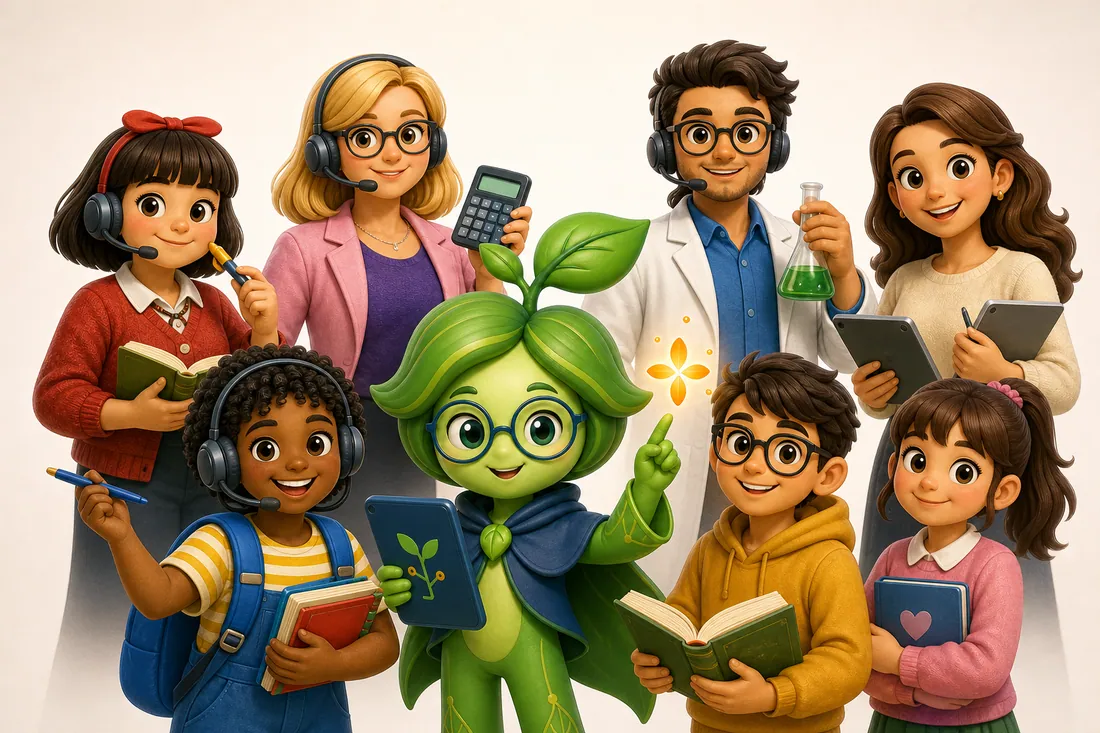 Os Assistentes SemeIA — o mascote e personagens especialistas que apoiam o professor